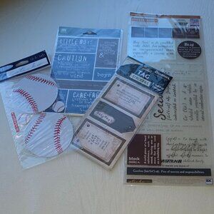 Scrapbooking Stickers Little Boy Baseball Family Themed Lot Arts Crafts Planners
